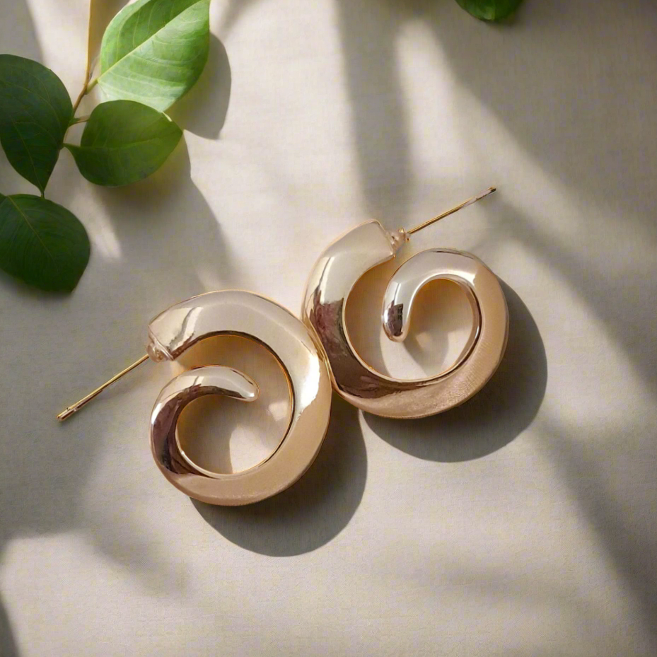 Espiral hoop earrings with spiral design jewellery