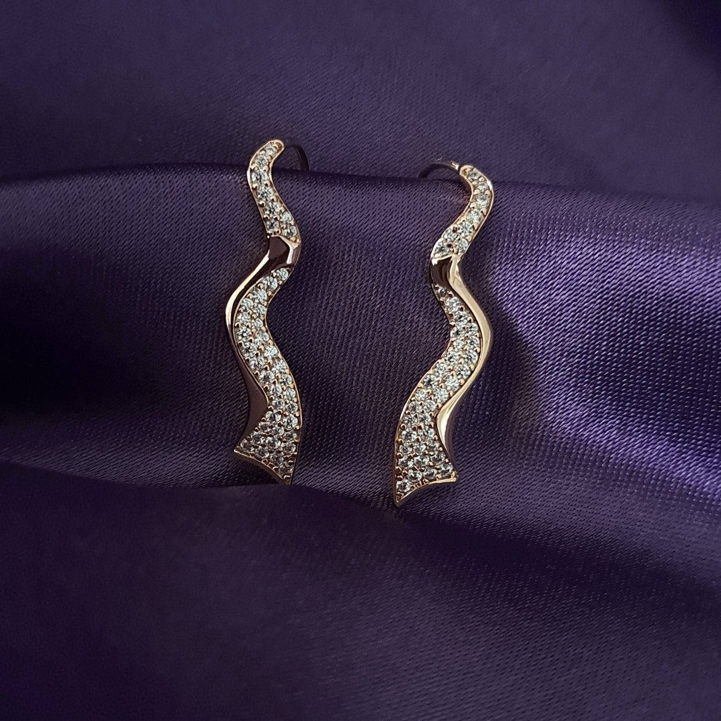 Rose gold AD earrings anti-tarnish jewellery premium quality