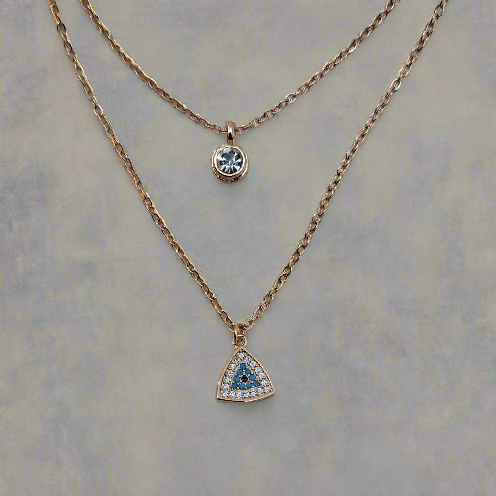 Golden evil eye pendant necklace anti-tarnish protection jewellery