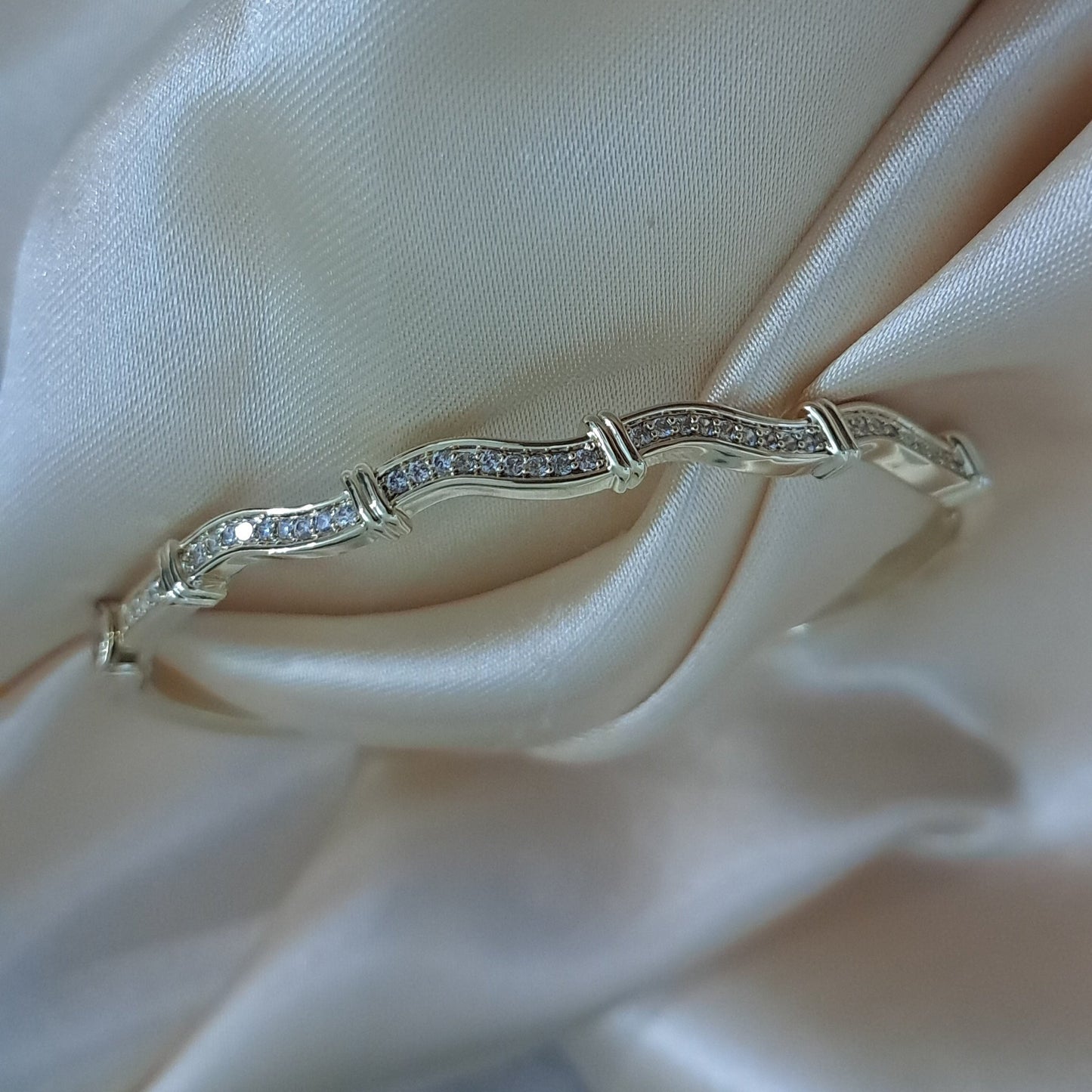 Wave design bracelet with AD stones western ethnic wear