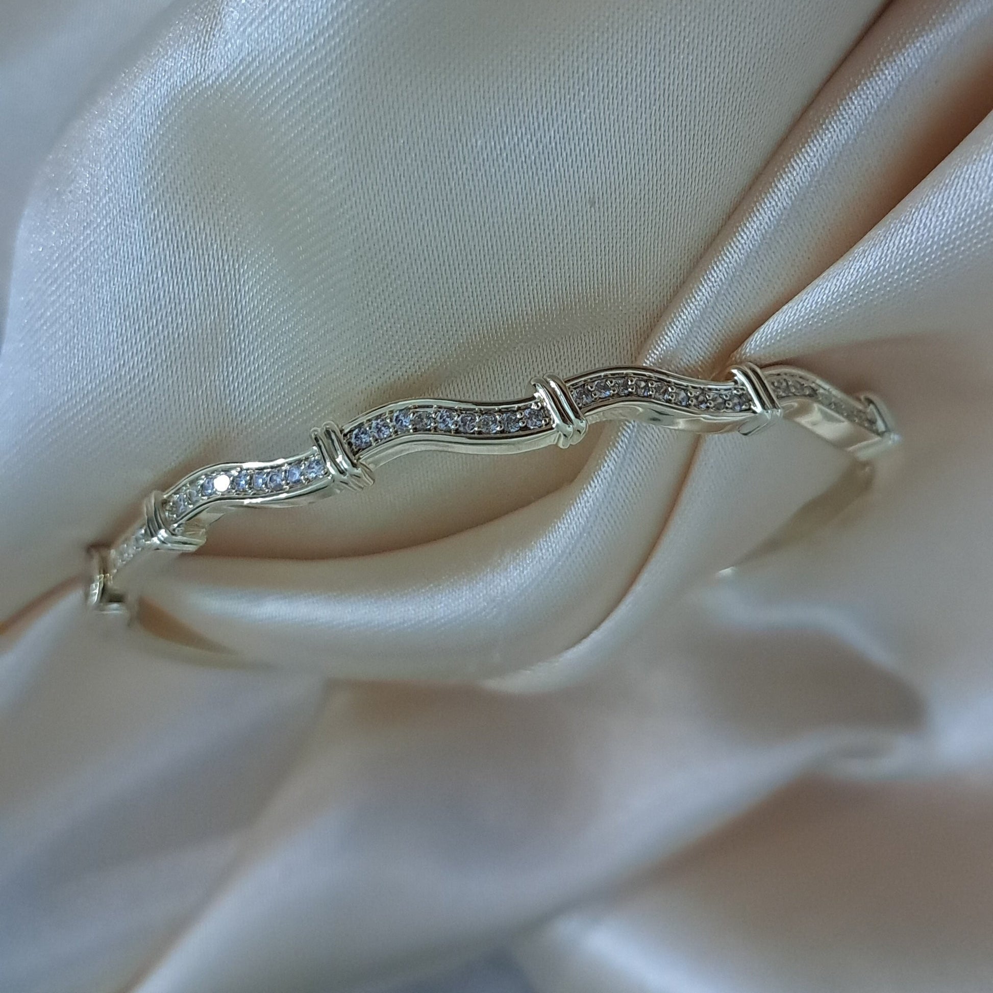 Wave design bracelet with AD stones western ethnic wear