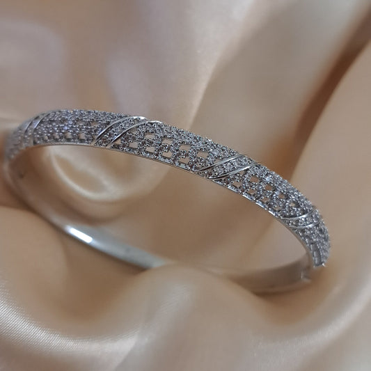 Lunea bracelet silver shade with AD stones elegant jewellery