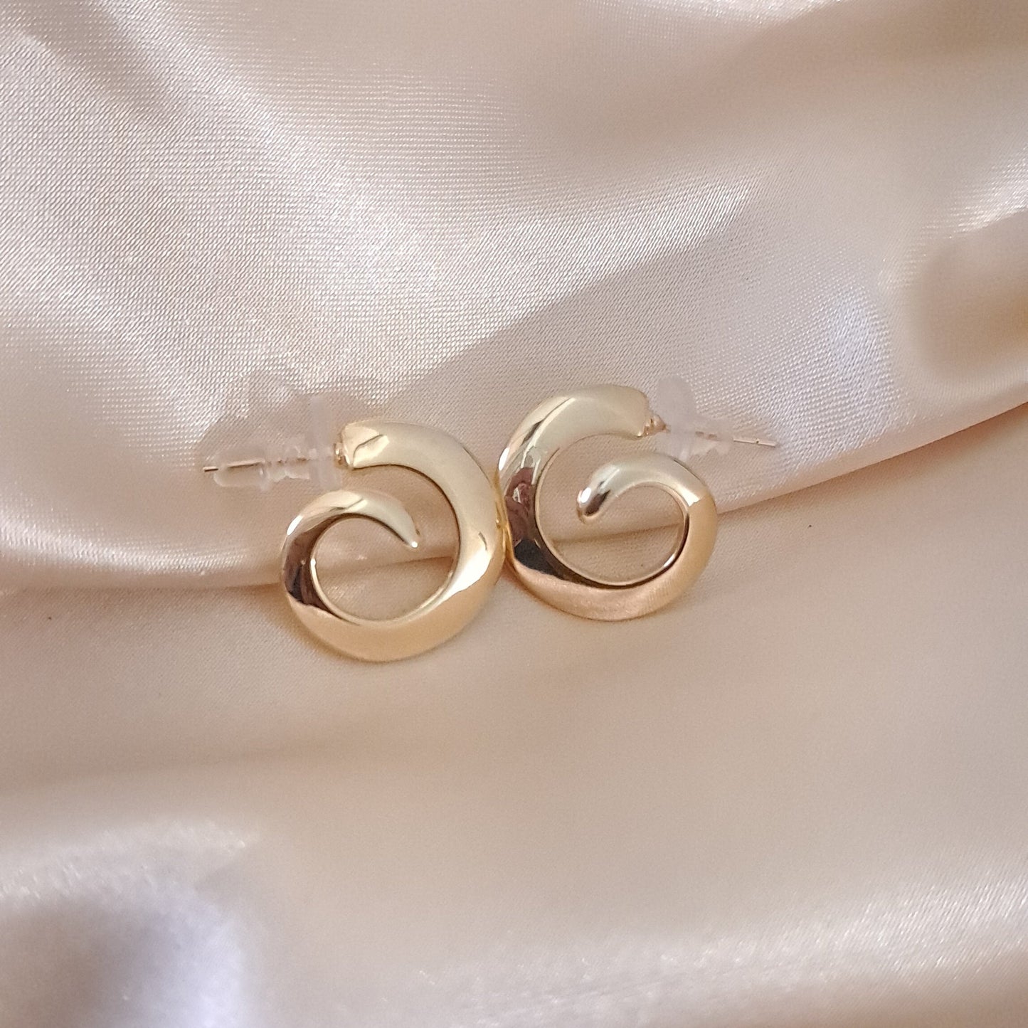 Spiral hoop earrings gold-tone finish jewellery 