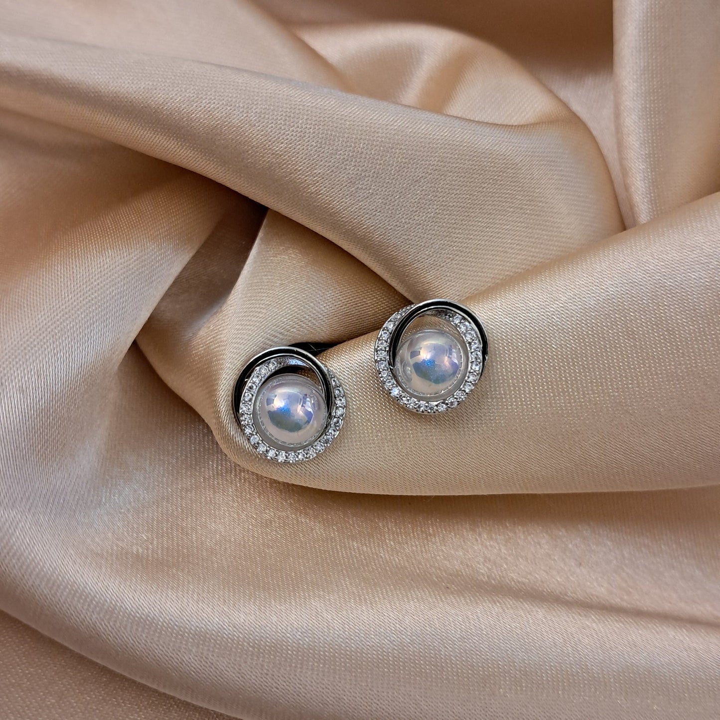 Pearline pearl silver-tone earrings anti-tarnish jewellery