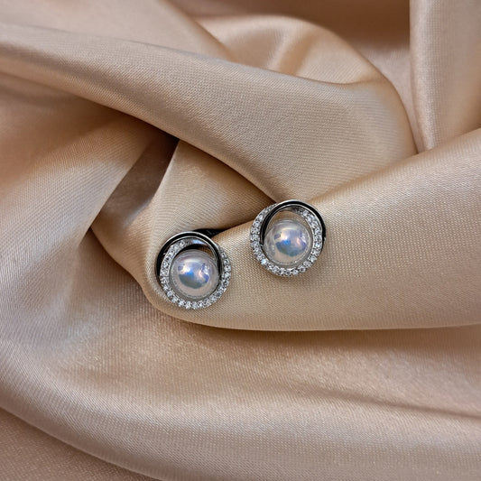 Pearline pearl silver-tone earrings anti-tarnish jewellery