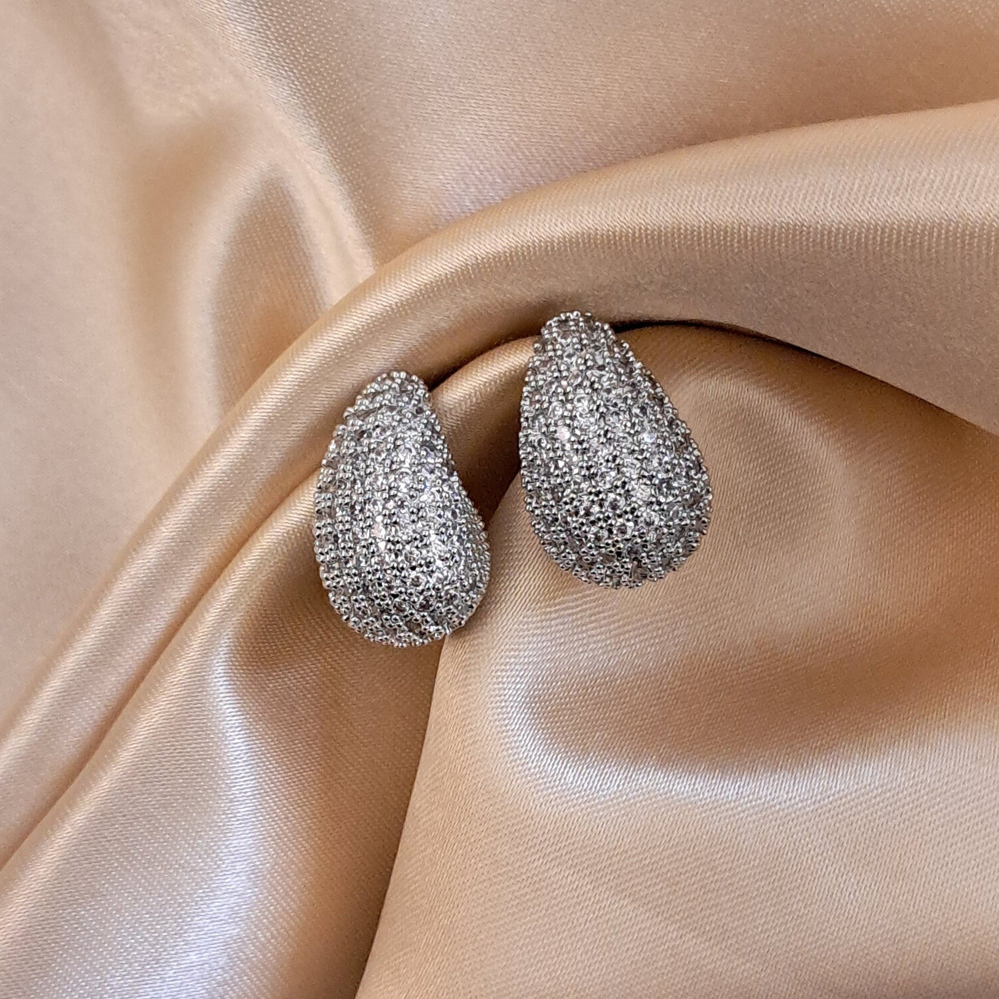 Anti-tarnish tear drop earrings premium silver jewellery