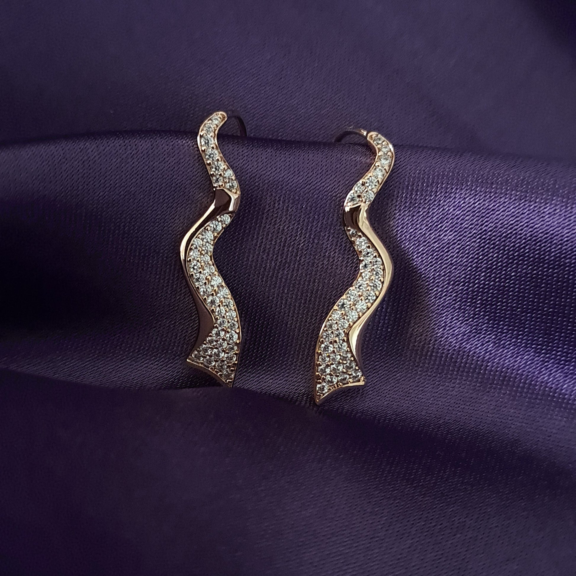 Rose gold AD earrings anti-tarnish jewellery premium quality
