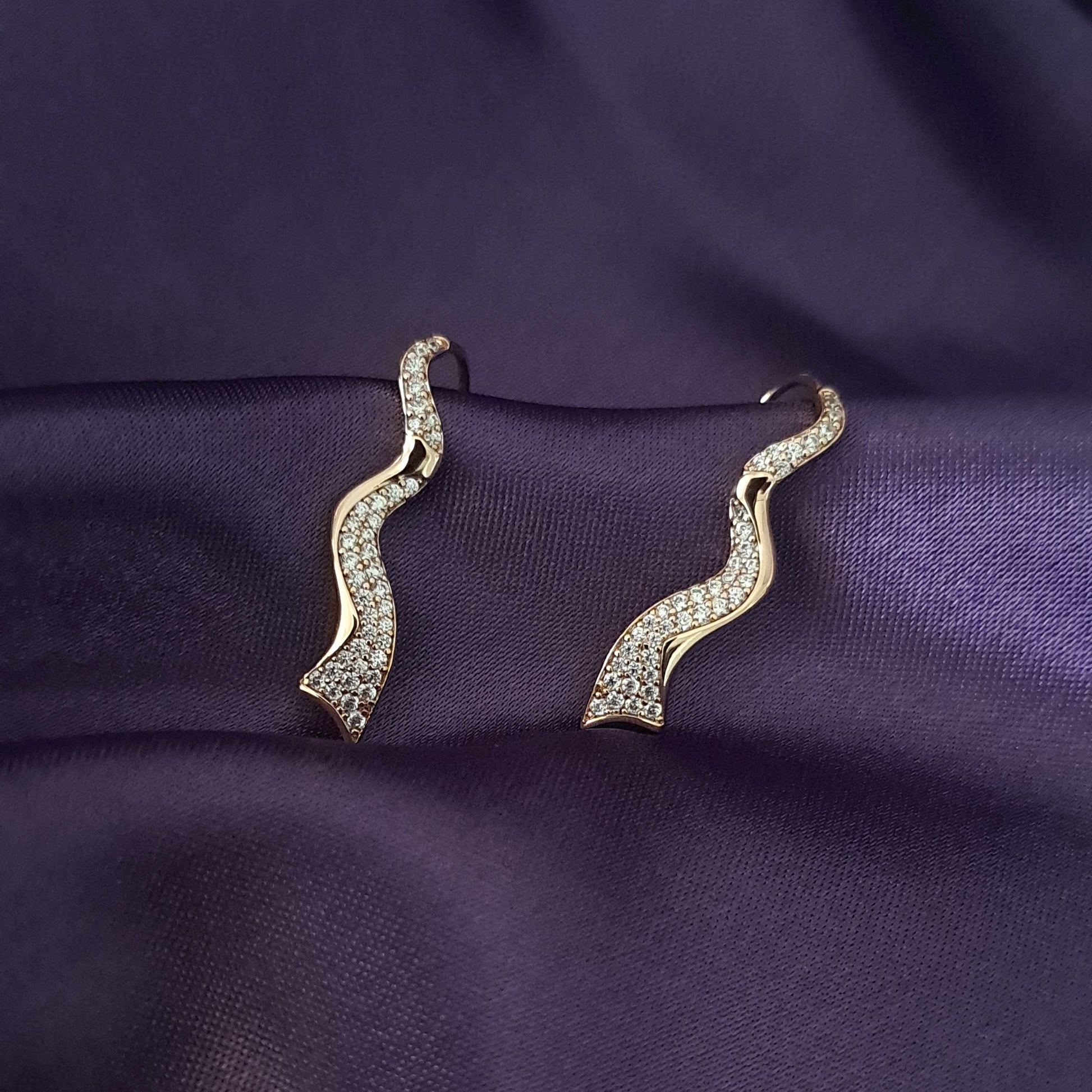 Rose Gold Earring with AD